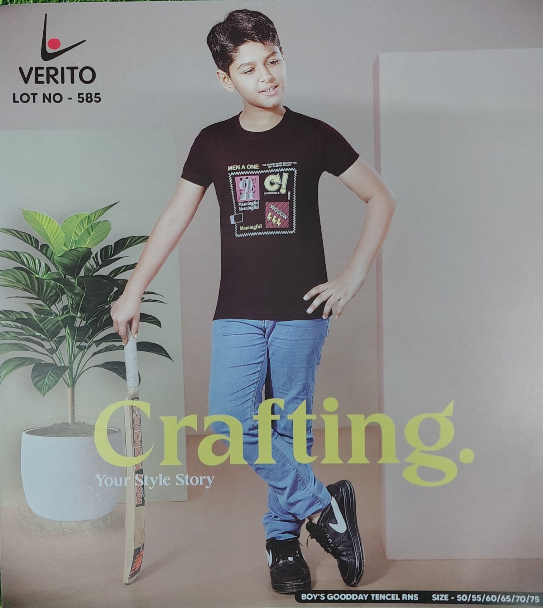 Verito Half Sleeves Round Neck Tencil Tshirt for Kids - Image 4