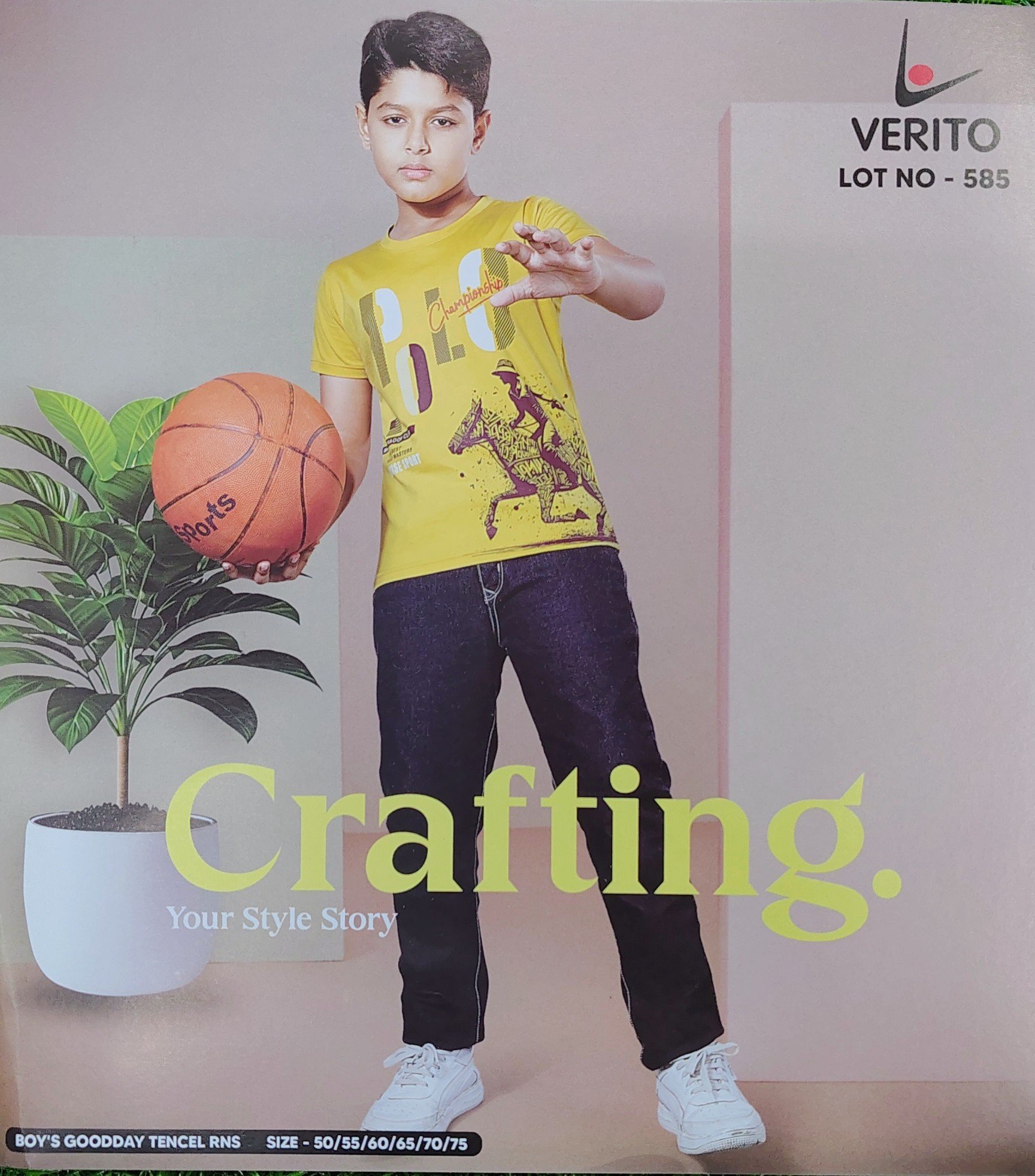 Verito Half Sleeves Round Neck Tencil Tshirt for Kids - Image 5